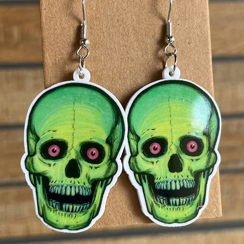 Wholesale 2pairs/pack Halloween Black Cat Acrylic Earrings