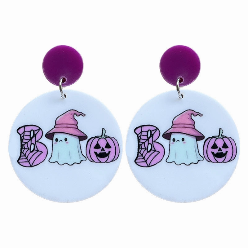 Wholesale 2pairs/pack Halloween Ghost Acrylic Earrings