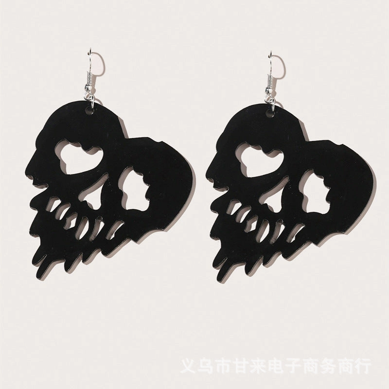 Wholesale 2pairs/pack Halloween Spider Web Punk Style Acrylic Earrings