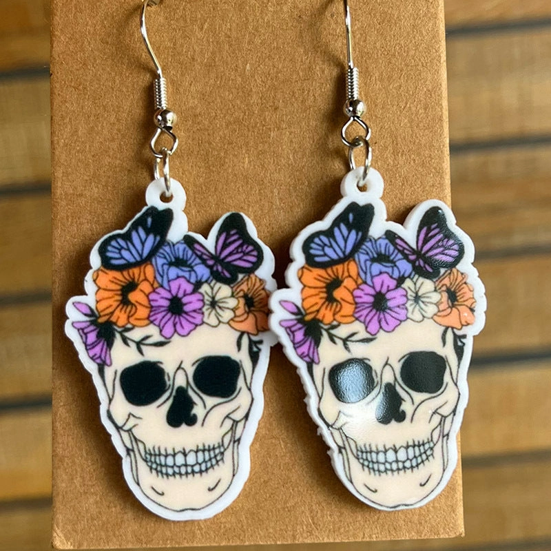 Wholesale 2pairs/pack Pumpkin Ghost Acrylic Earrings