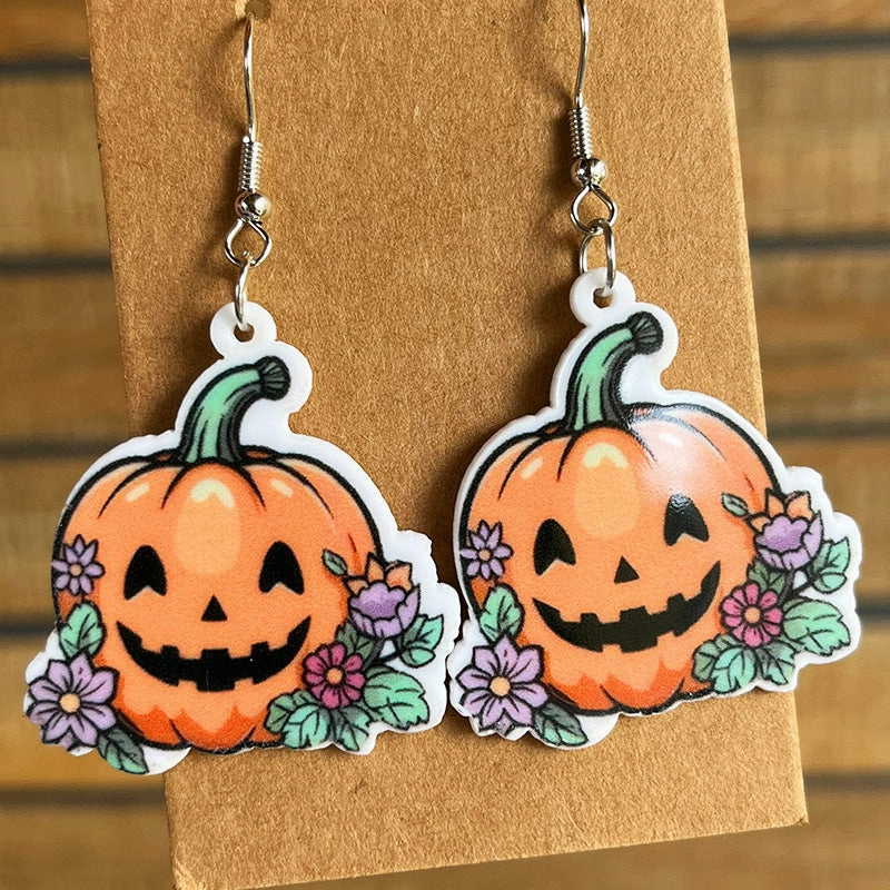 Wholesale 2pairs/pack Pumpkin Ghost Acrylic Earrings