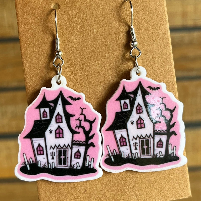 Wholesale 2pairs/pack Pumpkin Ghost Acrylic Earrings