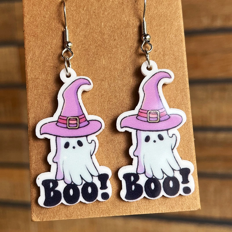 Wholesale 2pairs/pack Pumpkin Ghost Acrylic Earrings