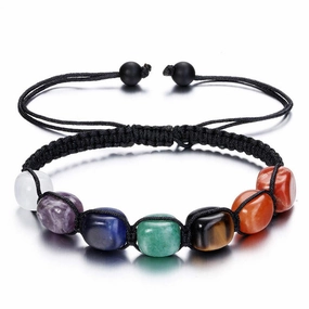 Wholesale 2PCS Colorful Natural Stone Bracelet Tiger Eye Stone Agate Crystal Bracelet
