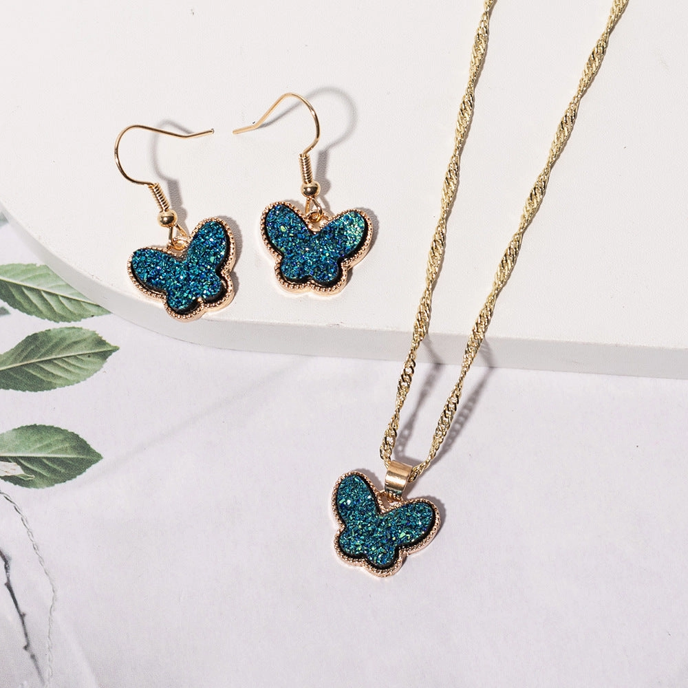 Wholesale 2pcs/pack European and American Fashion Butterfly Set Jewelry