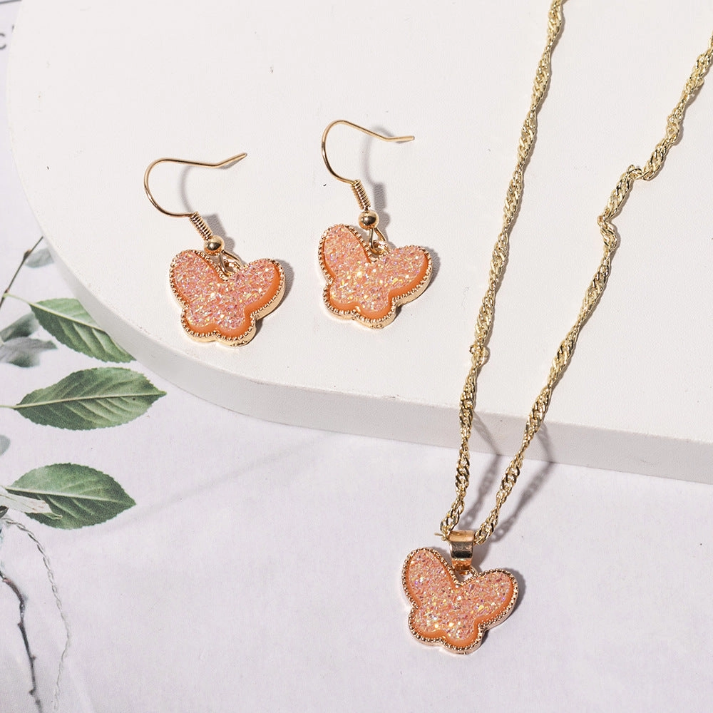Wholesale 2pcs/pack European and American Fashion Butterfly Set Jewelry