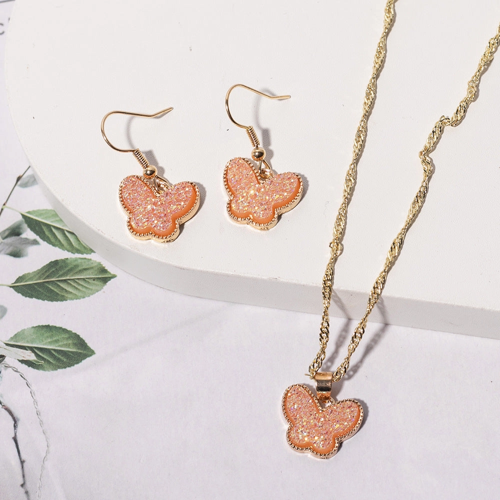 Wholesale 2pcs/pack European and American Fashion Butterfly Set Jewelry