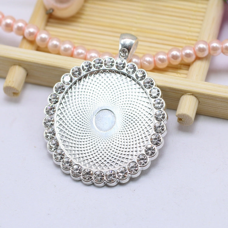 Wholesale 30mm Perfect Round Alloy Necklace Pendant Bottom Accessories