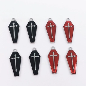 Wholesale 30PCS New Gothic Coffin DIY Zinc Alloy Pendant