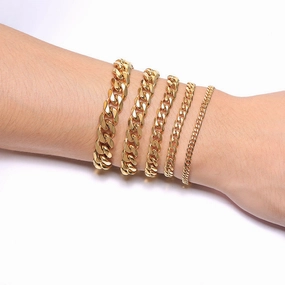 Wholesale 3.6-11mm Stainless Steel Cuban Chain Men's Bracelet