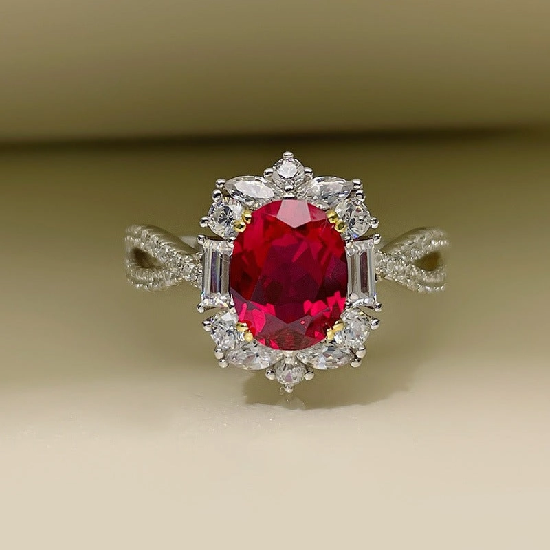 Wholesale 3 carat artificial ruby ring
