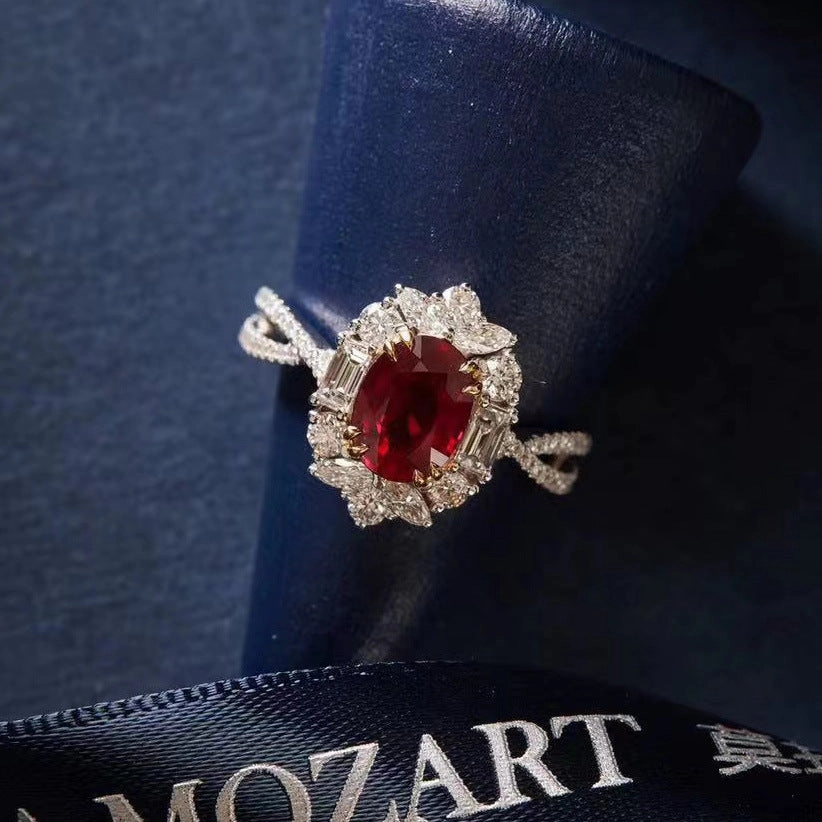 Wholesale 3 carat artificial ruby ring