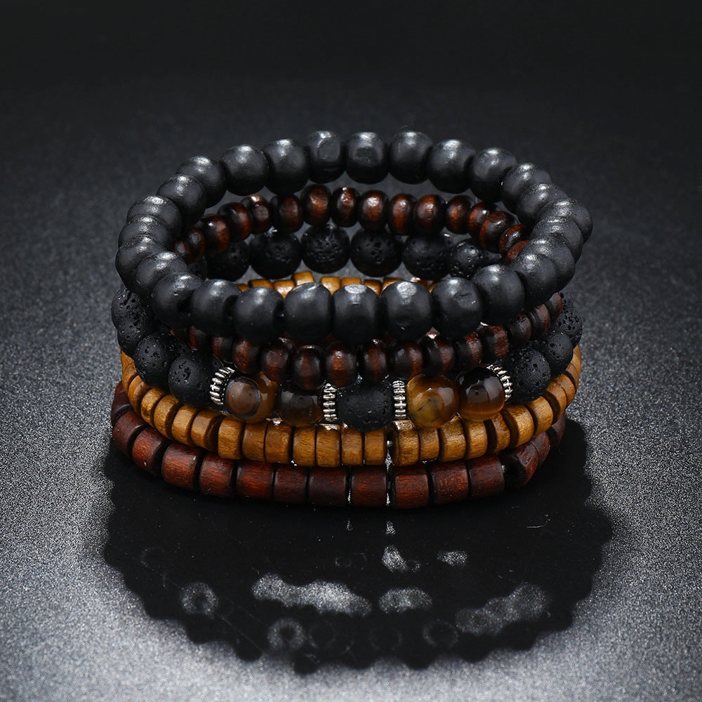Wholesale 3PCS Natural Tiger Eye Stone Beaded Bracelet for Men