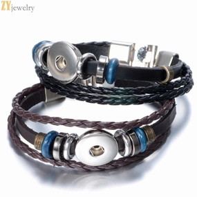 Wholesale 4-piece buckle leather bracelet diy crystal bracelet pendant