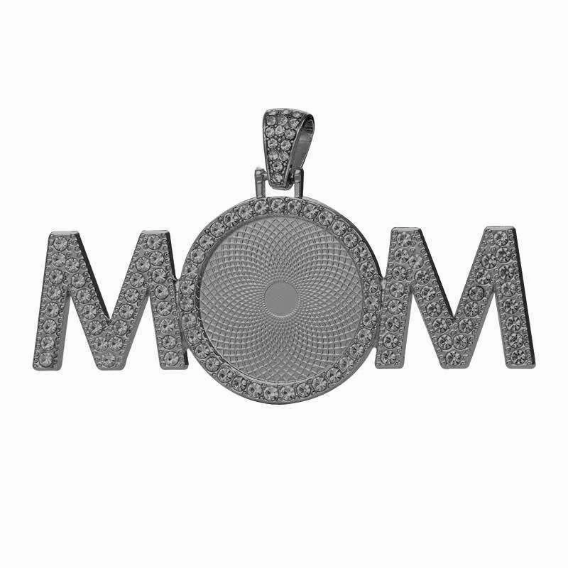 Wholesale 50pcs Alloy Sublimation Jewelry Blanks Diy Movable Head Diamond Necklace Pendant