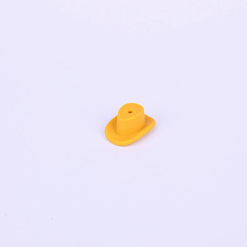 Wholesale  50pcs New cowboy hat silicone beads food grade baby tooth glue diy jewelry  hat loose beads