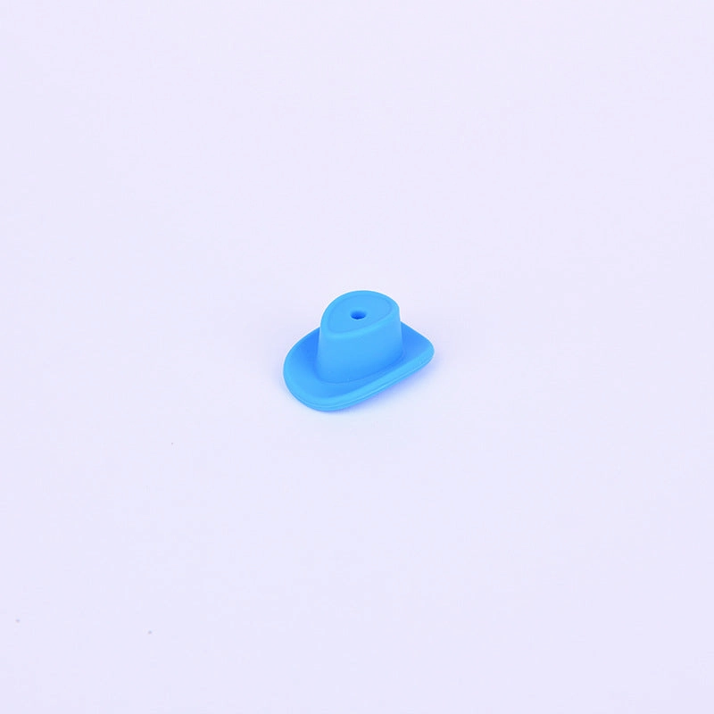 Wholesale  50pcs New cowboy hat silicone beads food grade baby tooth glue diy jewelry  hat loose beads
