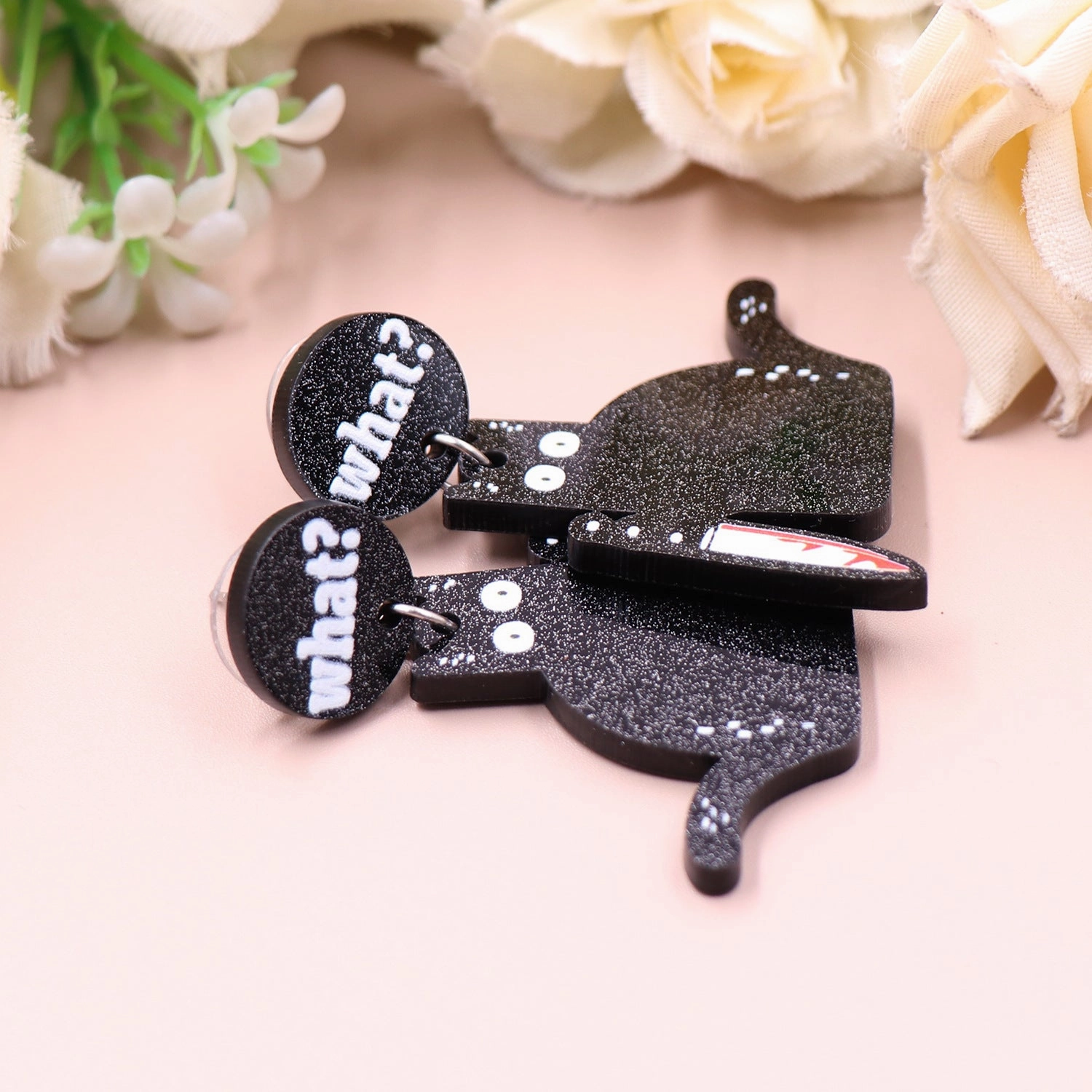 Wholesale 5pairs/pack Black Cat Halloween Acrylic Earrings