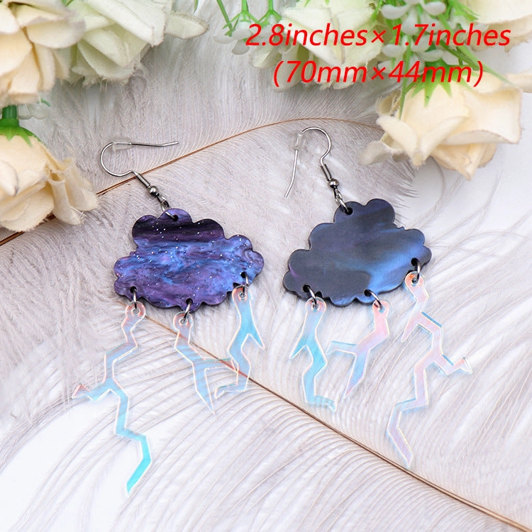 Wholesale 5pairs/pack Cloud Lightning Cute Girl Acrylic Earrings