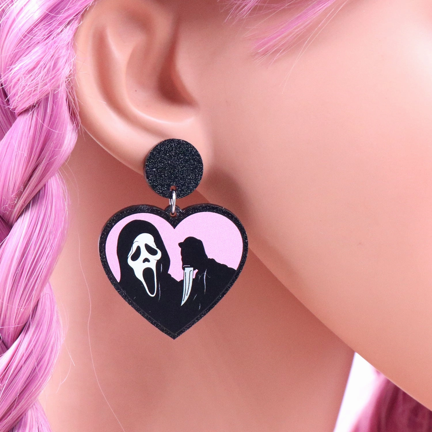 Wholesale 5pairs/pack Love Ghost Terror Halloween Acrylic Earrings