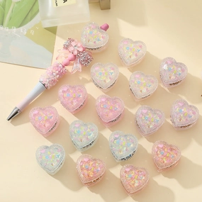 Wholesale 5pcs Heavy industry beads resin LOVE love beaded pen loose beads jewelry accessories beaded pen beads DIY material