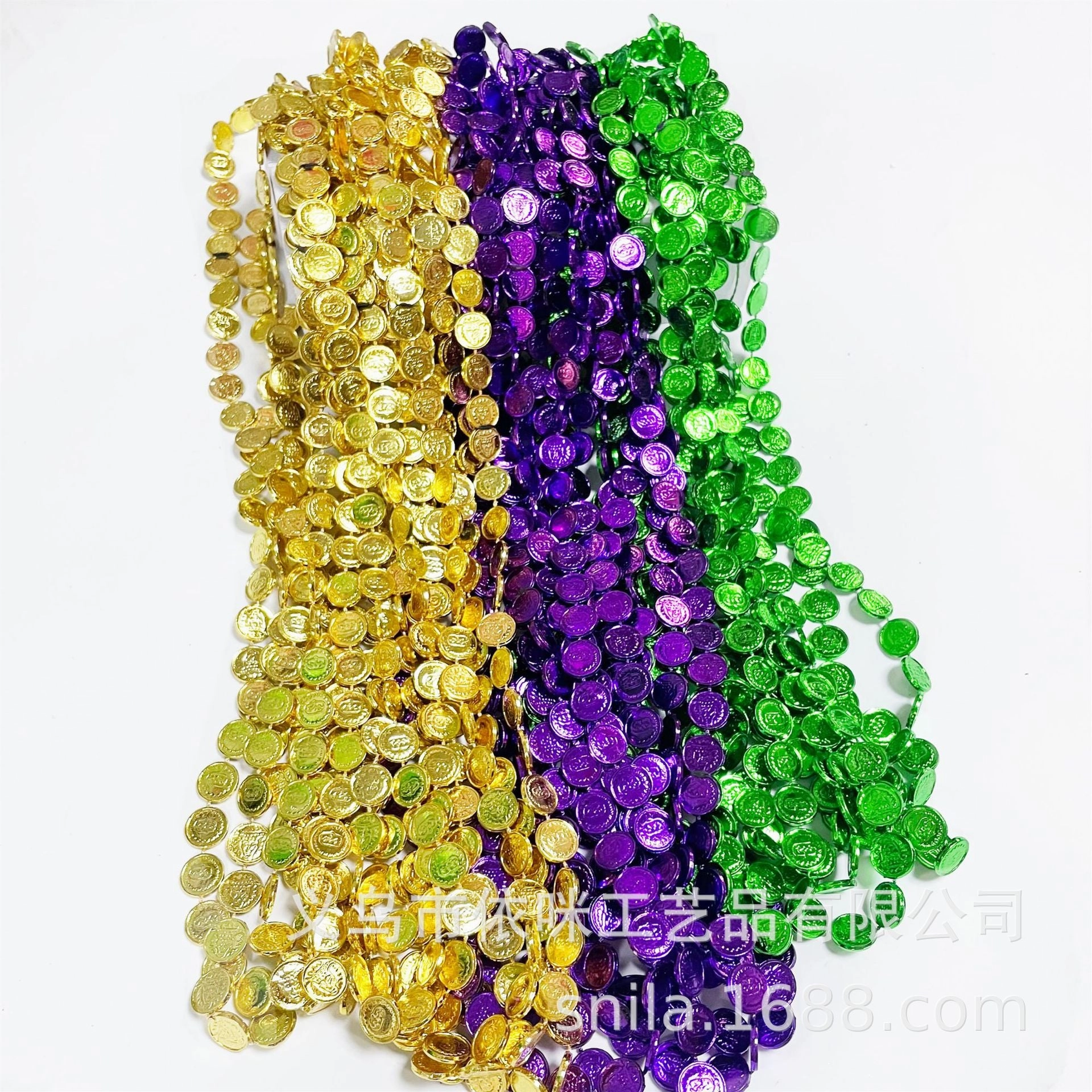 Wholesale 5PCS Mardi Gras Carnival Plastic Bead Necklace