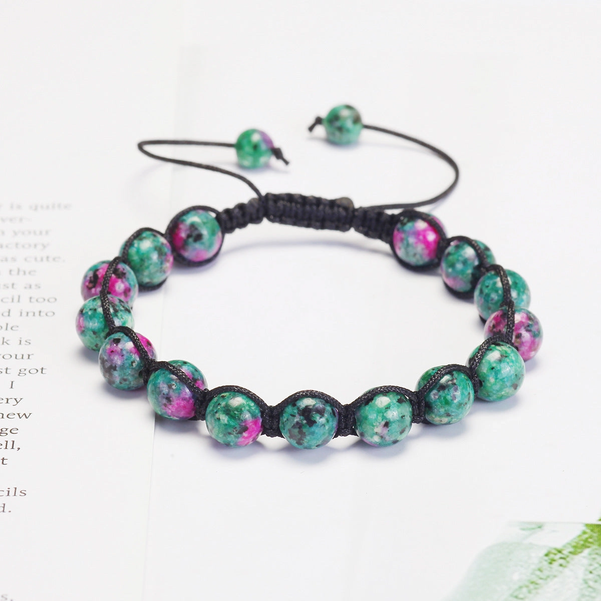 Wholesale 5PCS Natural Stone Bracelet Colorful Zircon Beaded Bracelets