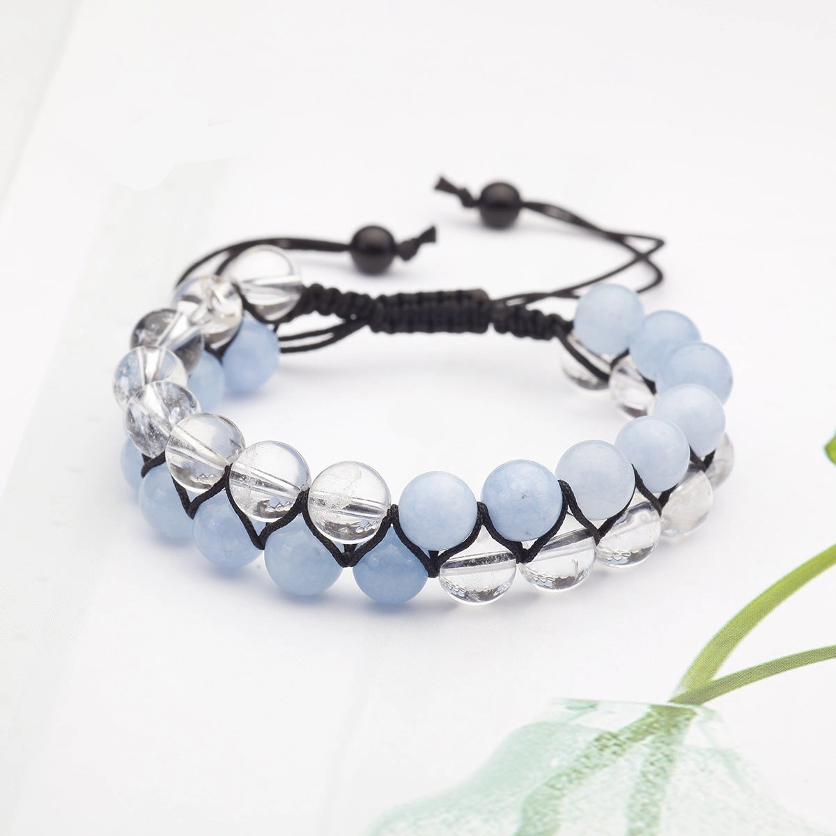 Wholesale 5PCS Natural Stone Double Layer Bracelet Tiger Eye Turquoise Woven Beaded Bracelets