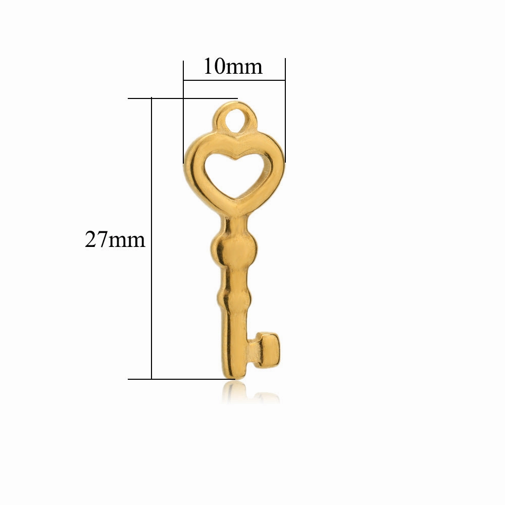 Wholesale 5PCS/PACK Stainless Steel Hollow Heart Key Padlock Small Pendant DIY Jewelry Accessories
