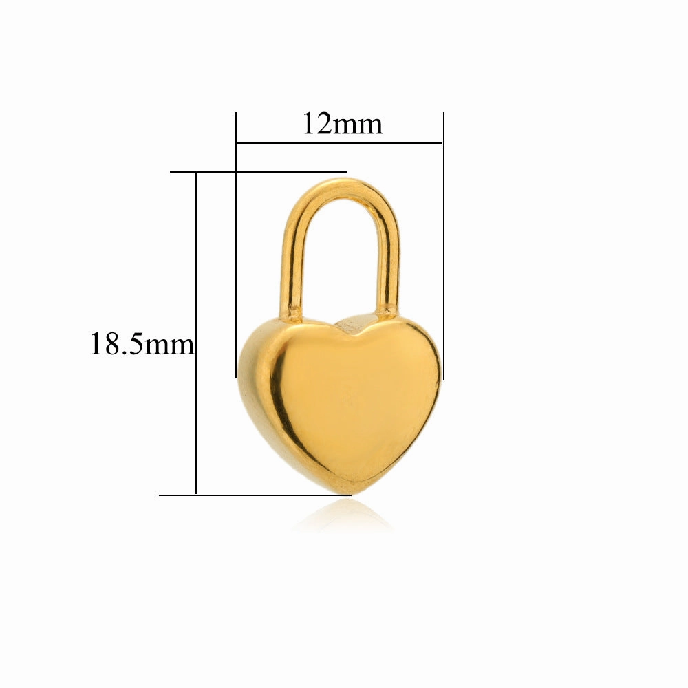 Wholesale 5PCS/PACK Stainless Steel Hollow Heart Key Padlock Small Pendant DIY Jewelry Accessories
