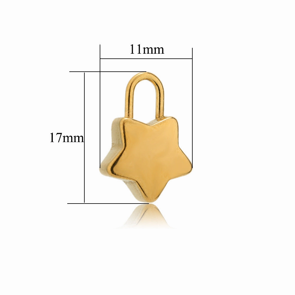 Wholesale 5PCS/PACK Stainless Steel Hollow Heart Key Padlock Small Pendant DIY Jewelry Accessories