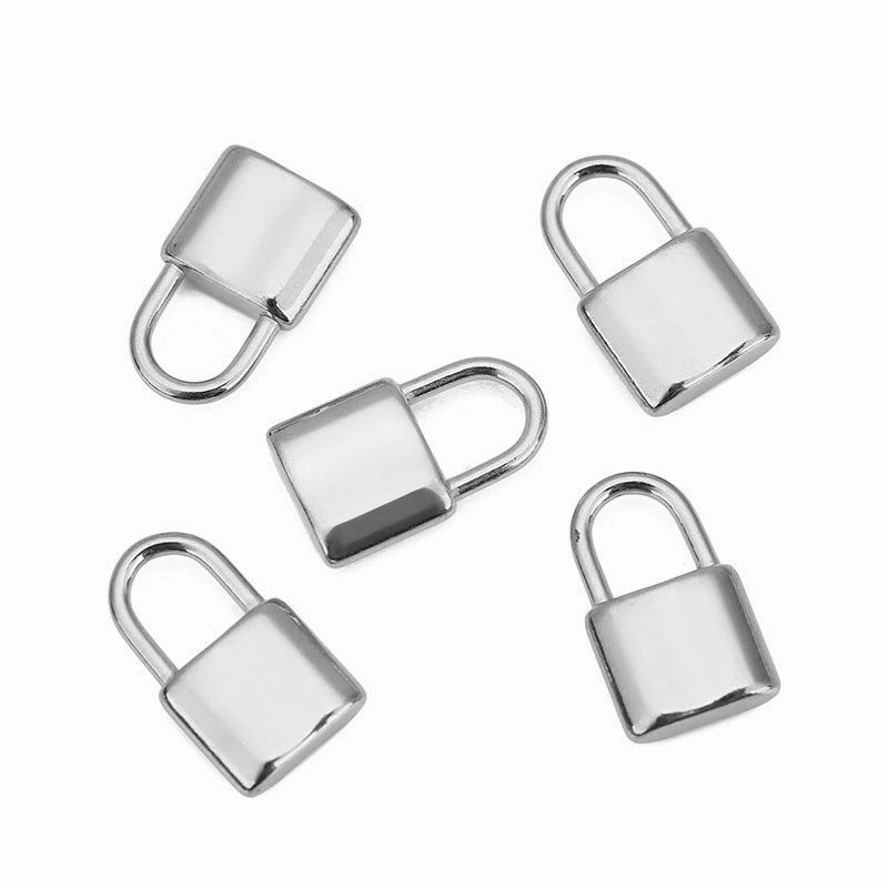 Wholesale 5PCS/PACK Stainless Steel Small Lock Pendants DIY Necklace Accessories