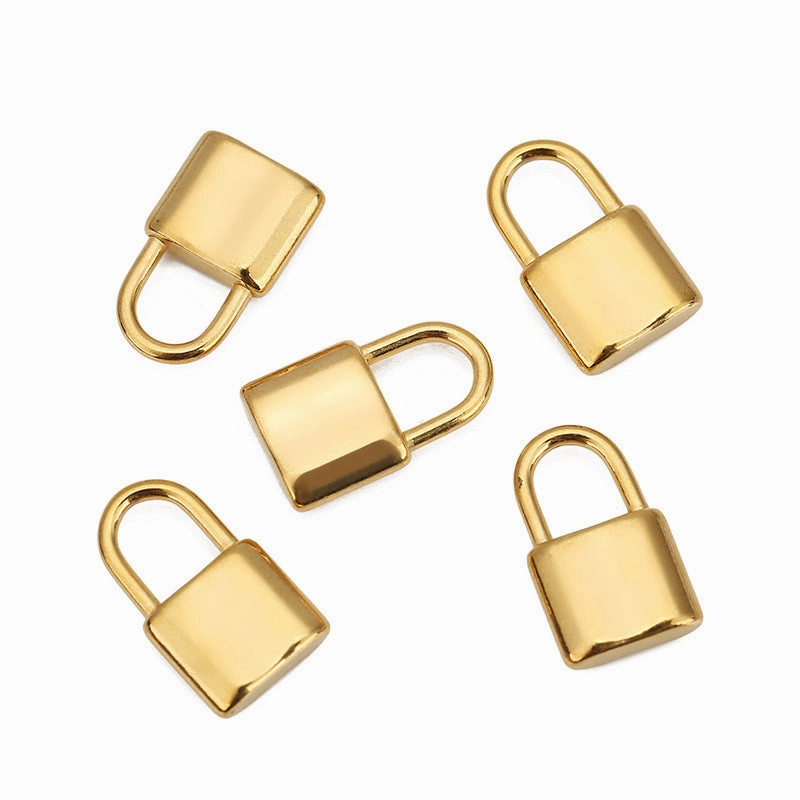 Wholesale 5PCS/PACK Stainless Steel Small Lock Pendants DIY Necklace Accessories