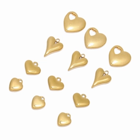 Wholesale 5PCS/PACK Stainless Steel Three-dimensional Peach Heart Small Pendant DIY Jewelry Pendant