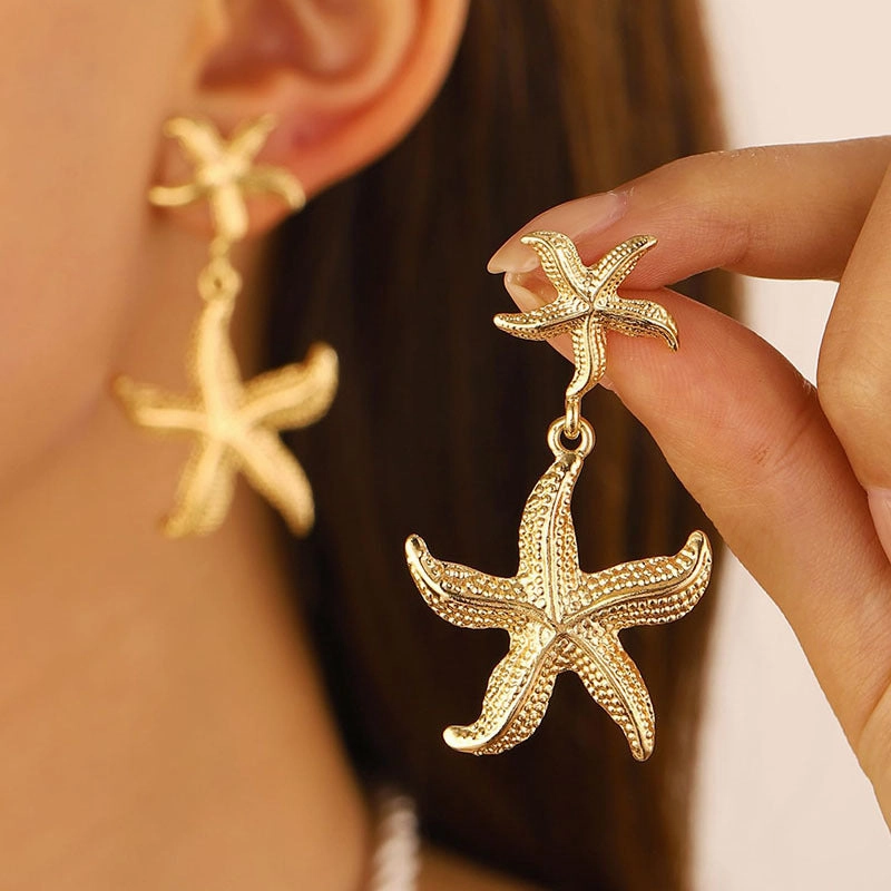 Wholesale 5pcs/pack Vintage Simple Ocean Stainless Steel Earrings