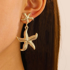 Wholesale 5pcs/pack Vintage Simple Ocean Stainless Steel Earrings