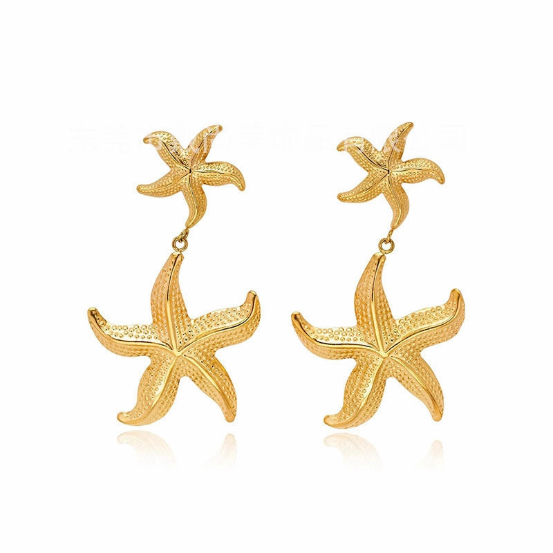 Wholesale 5pcs/pack Vintage Simple Ocean Stainless Steel Earrings