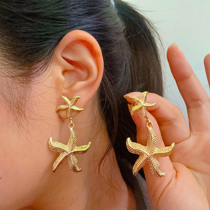 Wholesale 5pcs/pack Vintage Simple Ocean Stainless Steel Earrings