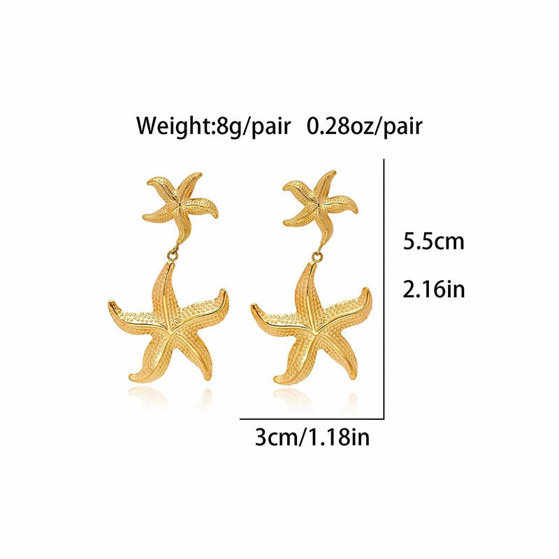 Wholesale 5pcs/pack Vintage Simple Ocean Stainless Steel Earrings