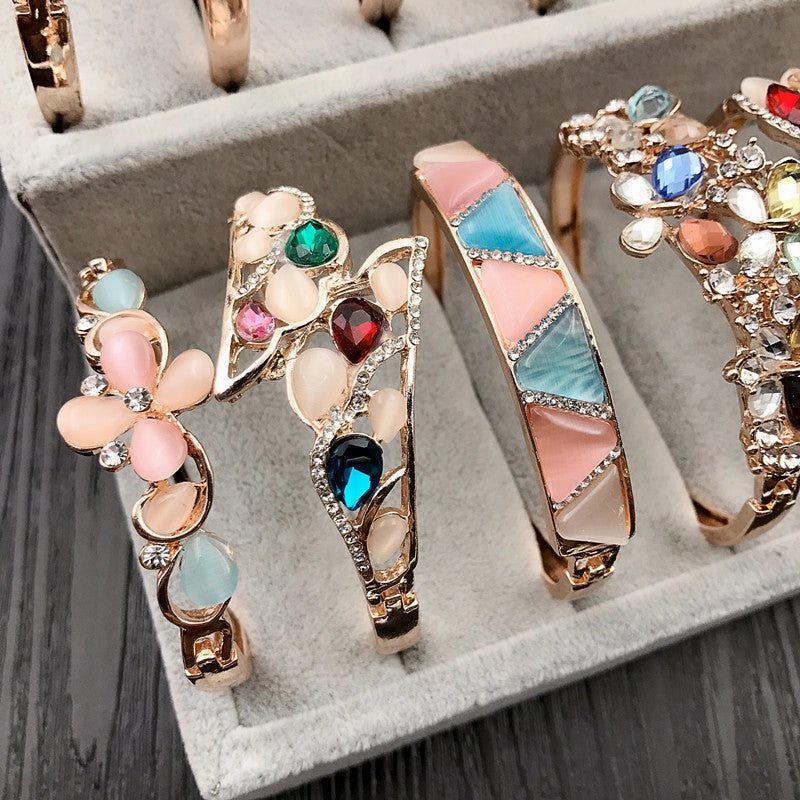Wholesale 5PCS Rhinestone Opal Bracelet