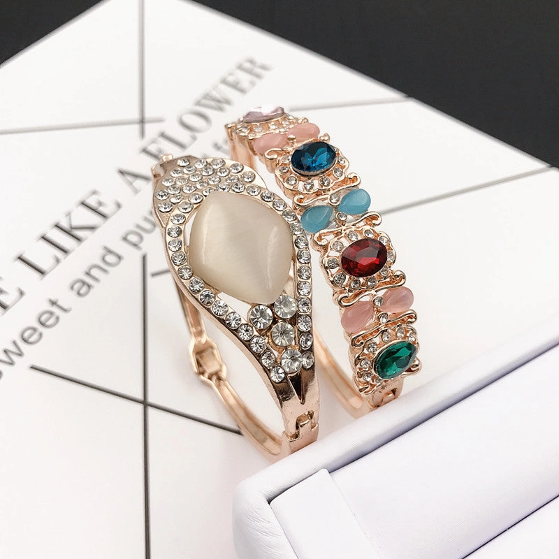Wholesale 5PCS Rhinestone Opal Bracelet