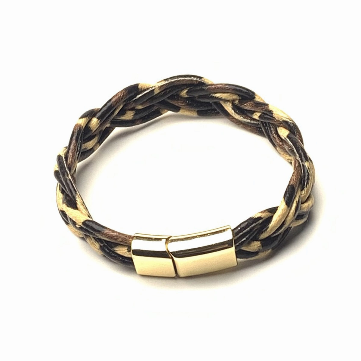 Wholesale 6-strand braided bracelet silicone tube leopard leather bracelet
