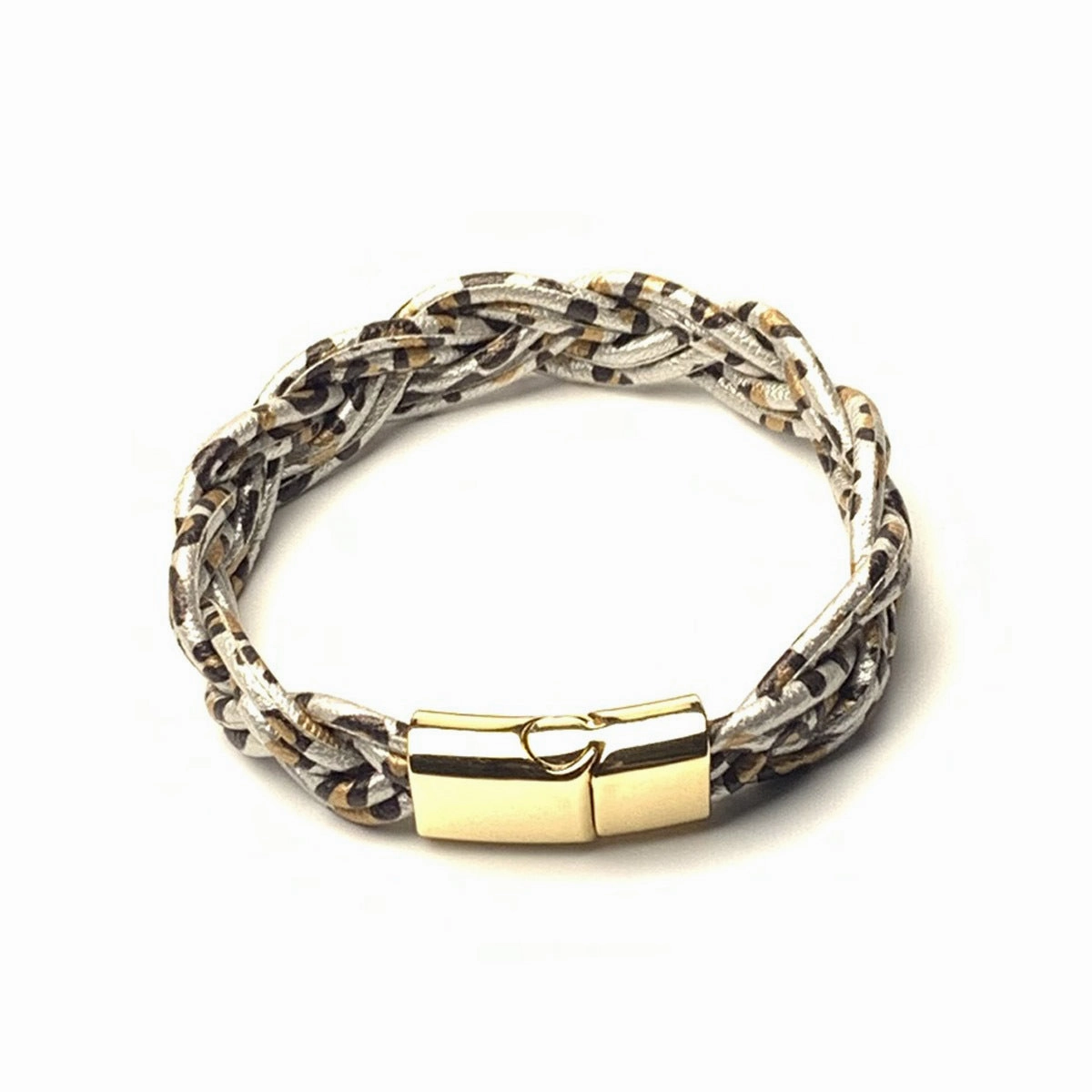Wholesale 6-strand braided bracelet silicone tube leopard leather bracelet
