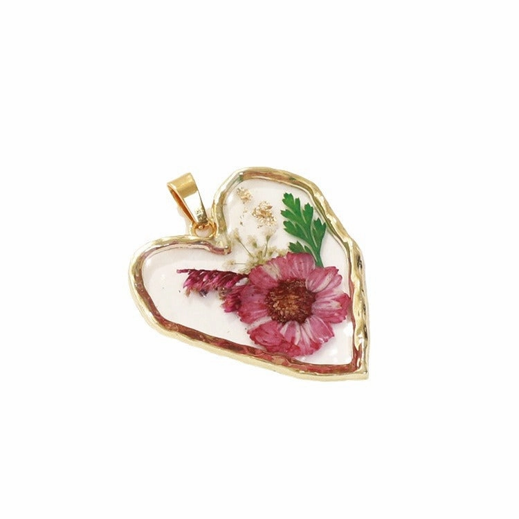 Wholesale 6pcs Irregular Love Month Flower Real Flower Pendant Resin Accessories