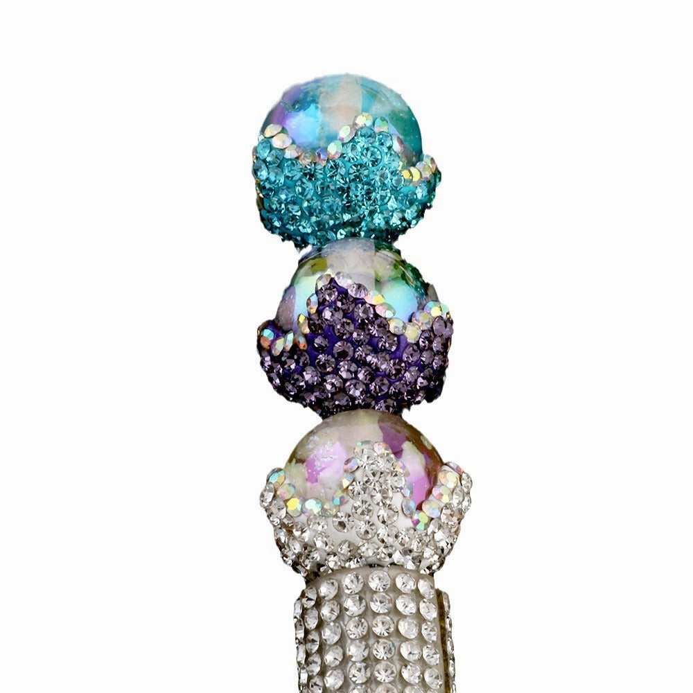 Wholesale 6pcs New cloud beads clay diamond ball can wear straight hole beads DIY mobile phone chain key chain bag chain accessories