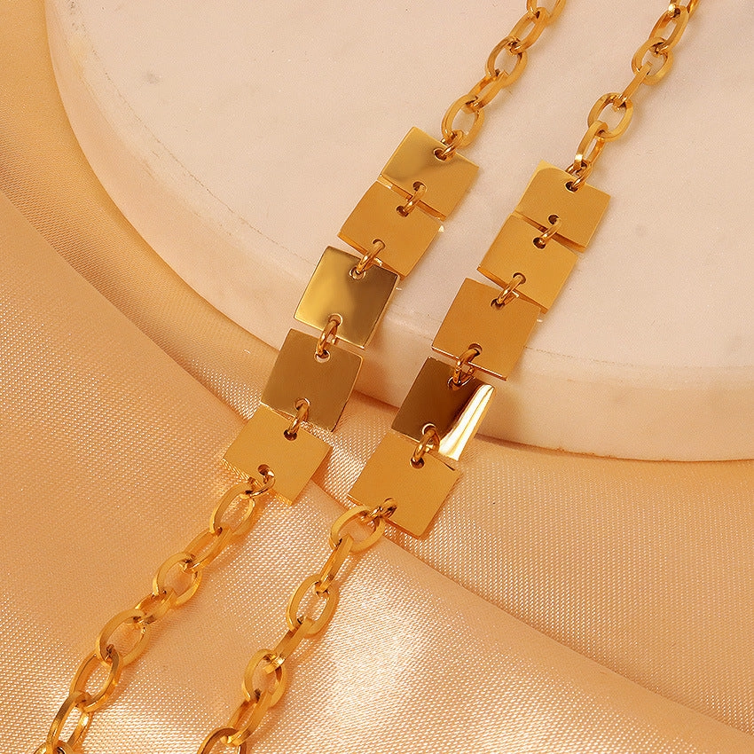 Wholesale 8k Gold Plated Fashion Square Bracelet
