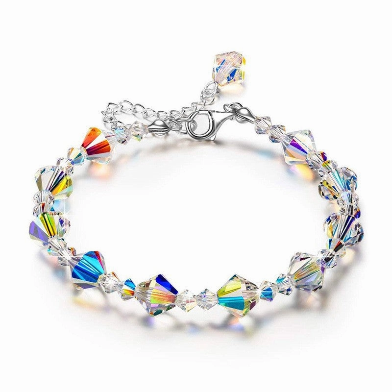 Wholesale 8MM Austrian Sugar Cube Crystal Colorful Bracelet