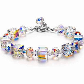 Wholesale 8MM Austrian Sugar Cube Crystal Colorful Bracelet