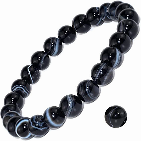Wholesale 8mm Natural Gemstone Tiger Eye Stone Turquoise Handmade Beaded Elastic Cord Bracelet