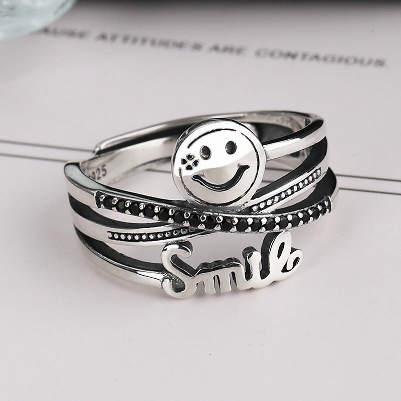 Wholesale 925 Silver Couple Fashion All-match Retro Valentine's Day Ring